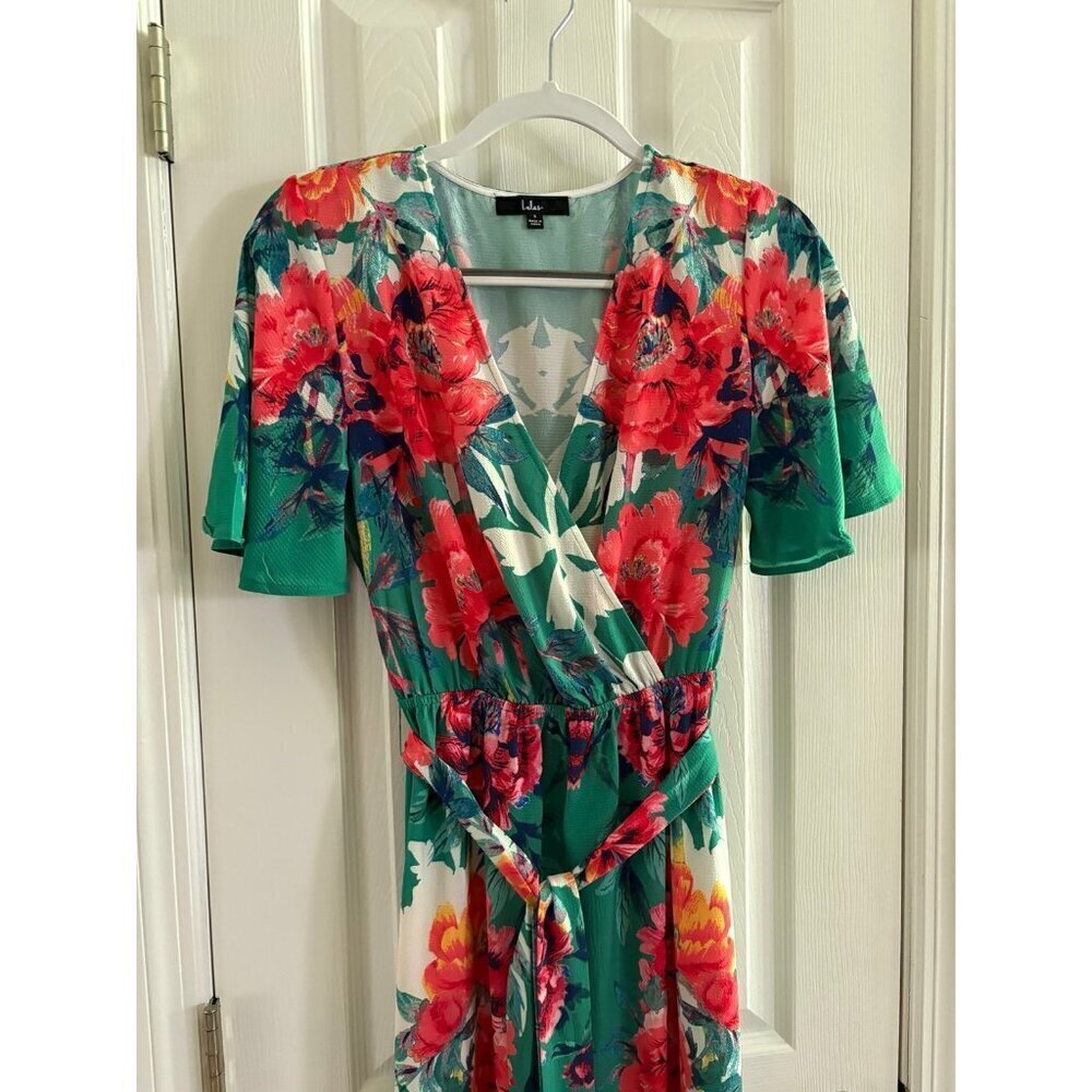Lulu’s Green Floral Maxi Dress - Picture 3 of 6
